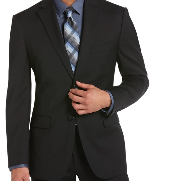 Kenneth Cole, BlK Pinstriped, 3 Button Men’s Blazer with Collar Size 42R - Picture 4 of 16